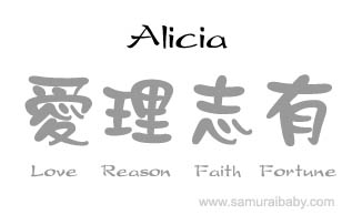alicia kanji name